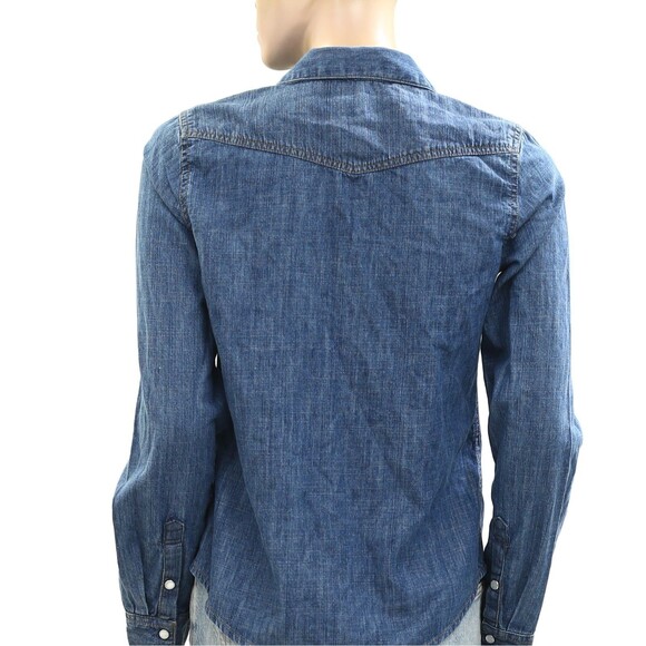 BDG Urban Outfitters Ariella Denim Western Shirt Cotton Top Long Sleeve S 275855 - Picture 8 of 9